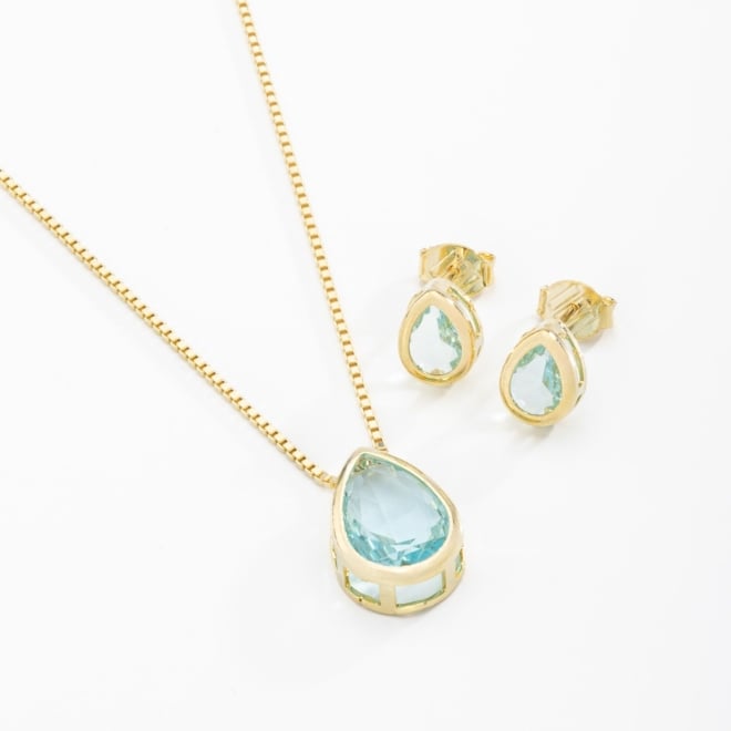 CJS-00012 CONJUNTO COM PEDRAS EM FORMATO DE GOTA 