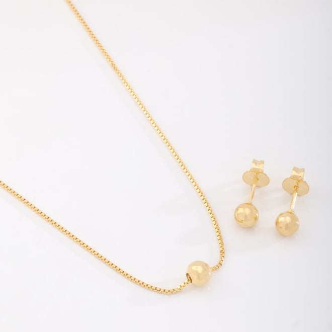 CJS-00143 CONJUNTO BANHADO A OURO 18K COM DESIGN MINIMALISTA