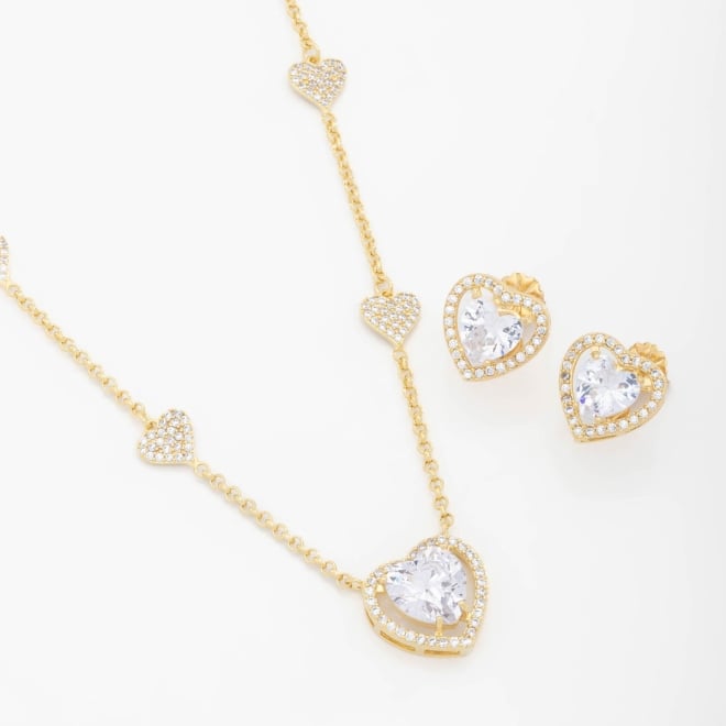 CJX-00101 CONJUNTO COM DESIGN DE CORAÇÕES EM ZIRCÔNIAS