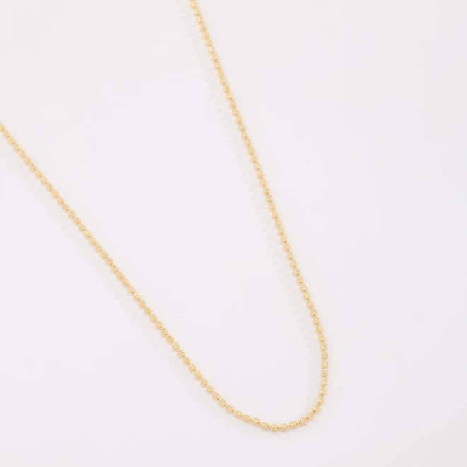 CR-00144 COLAR BANHADO A OURO 18K COM CORRENTE DE ESFERAS TEXTURIZADAS E ACABAMENTO POLIDO