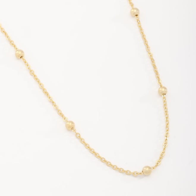 CR-00203 CORRENTE BANHADA A OURO 18K COM ELOS CADEADOS INTERCALADOS COM ESFERAS POLIDAS