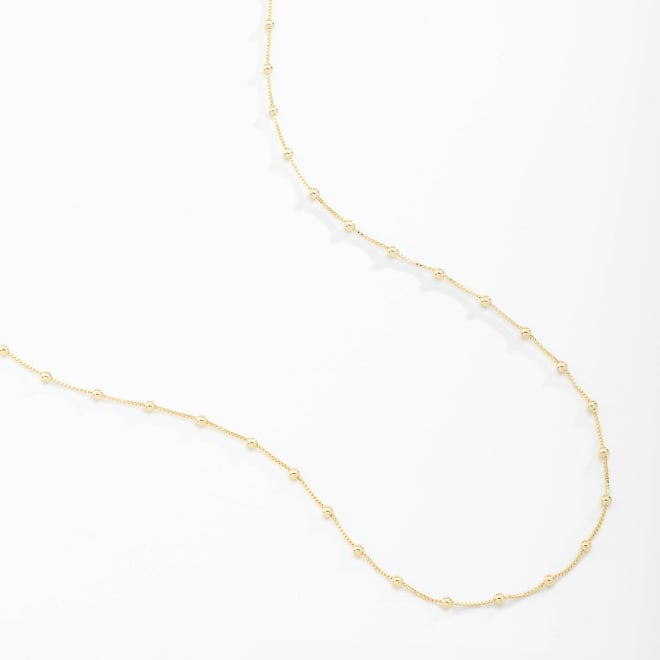 CR-00248 CORRENTE BANHADA A OURO 18K COM MALHA VENEZIANA E MINI ESFERAS