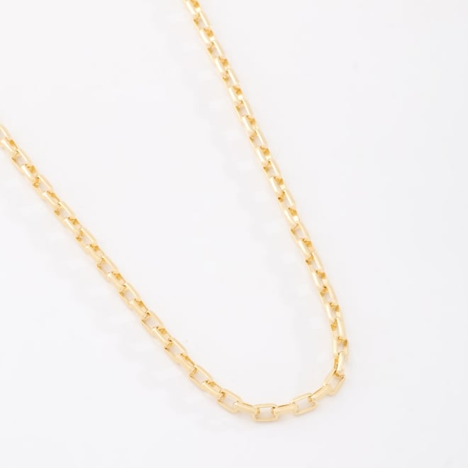 CR-00260 COLAR BANHADO A OURO 18K COM CORRENTE EM ELOS RETANGULARES