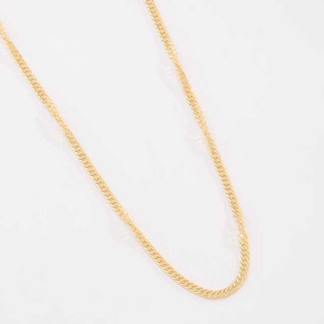 CR-00280 CORRENTE BANHADO A OURO 18K COM ELO DUPLO GRUMET