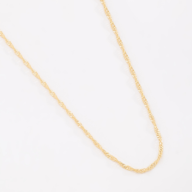 CR-00335 COLAR BANHADO A OURO 18K COM CORRENTE SINGAPURA