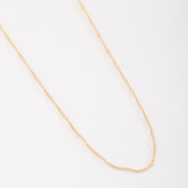 CR-00371 CORRENTE BANHADA A OURO 18K MODELO SINGAPURA COM ELO TORCIDO
