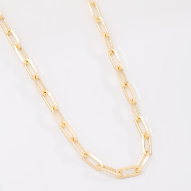 CR-00383 COLAR BANHADO A OURO 18K COM CORRENTE TIPO ELOS RETANGULARES
