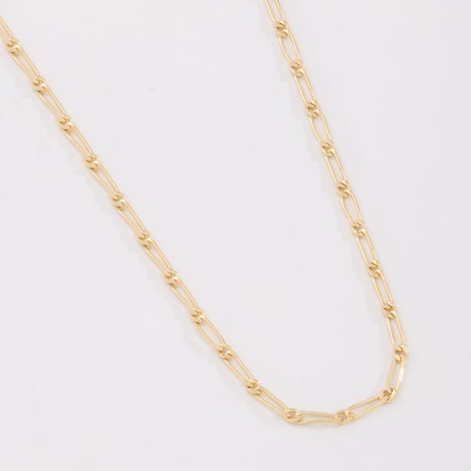 CRI-0005 GARGANTILHA BANHADA A OURO 18K COM ELOS ALONGADOS ESTILO CLIPS