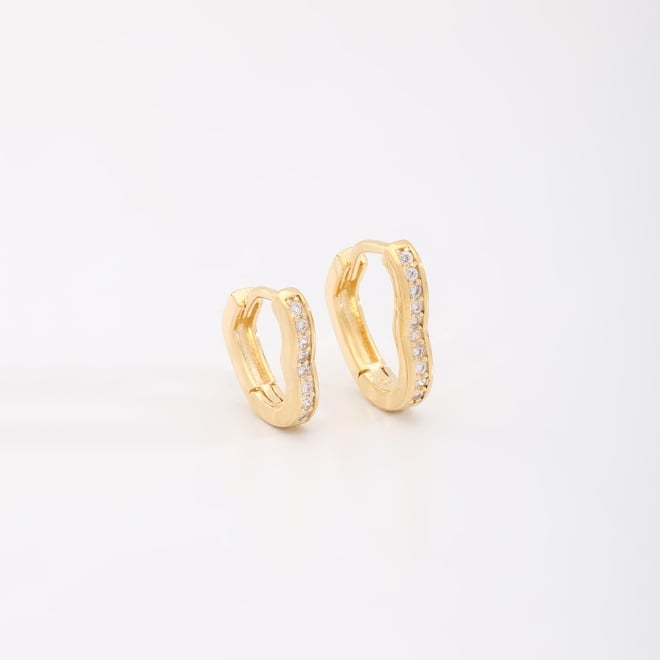 DAC-0003 BRINCO DUPLO BANHADO A OURO 18K DE ARGOLA COM DETALHES CRAVEJADOS EM ZIRCÔNIAS