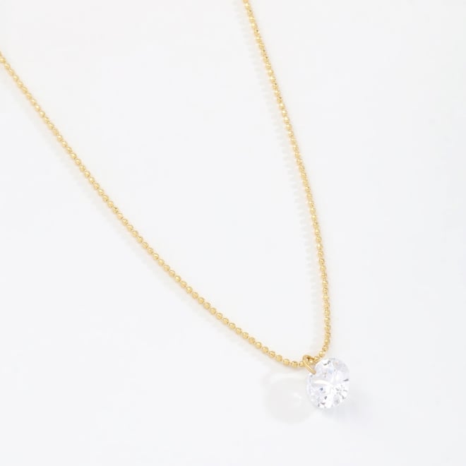 GR-00001 COLAR BANHADO A OURO 18K COM CORRENTE DE MINI ESFERAS E PINGENTE PONTO DE LUZ