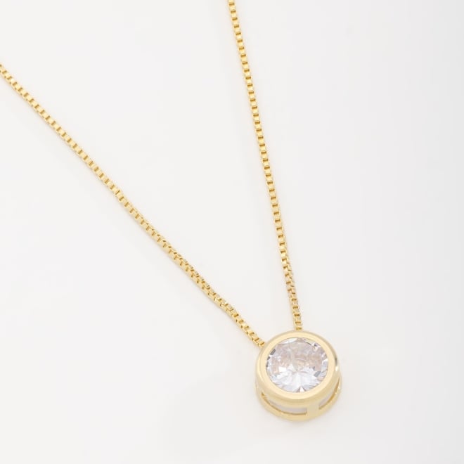 GR-00028 COLAR BANHADO A OURO 18K COM CORRENTE VENEZIANA E PINGENTE DE ZIRCÔNIA