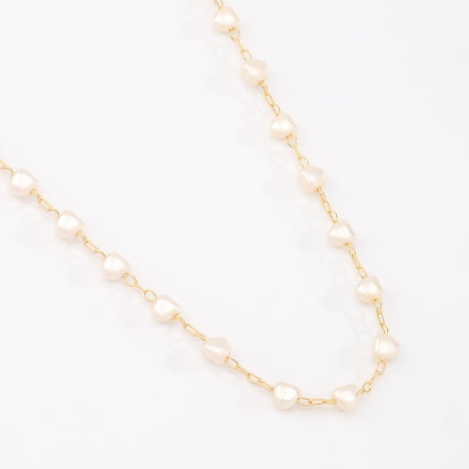 GR-00278 COLAR BANHADO A OURO 18K COM PÉROLAS DELICADAS AO LONGO DA CORRENTE