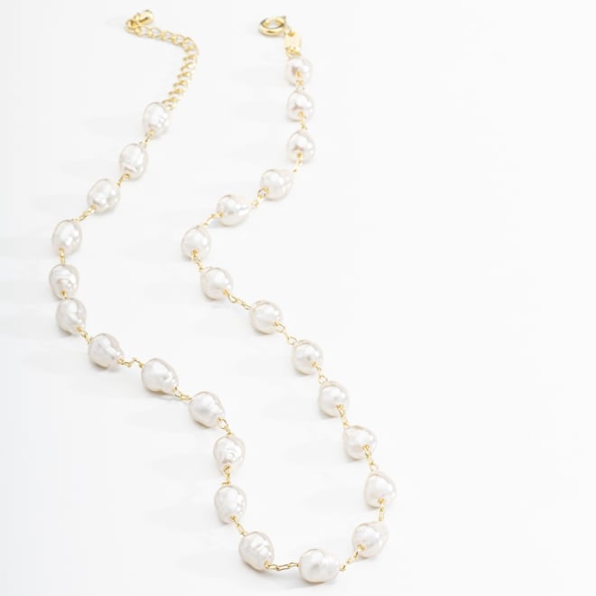 GR-00370 COLAR BANHADO A OURO 18K COM PÉROLAS BIWA ABAULADAS