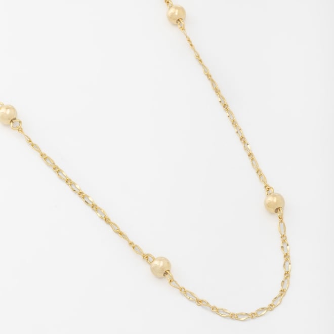 GR-00503 COLAR BANHADO A OURO 18K COM CORRENTE E DETALHES DE ESFERAS POLIDAS