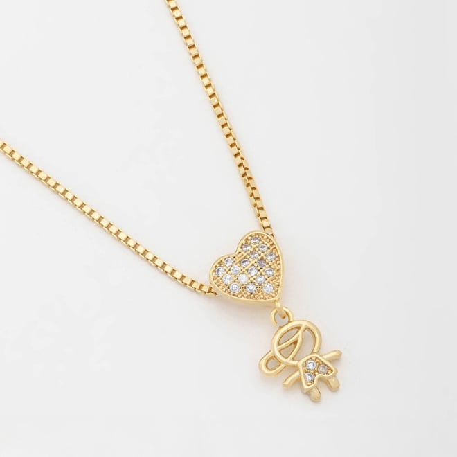 GR-00555 COLAR BANHADO A OURO 18K COM CORRENTE VENEZIANA E PINGENTE EM FORMATO DE CORAÇÃO