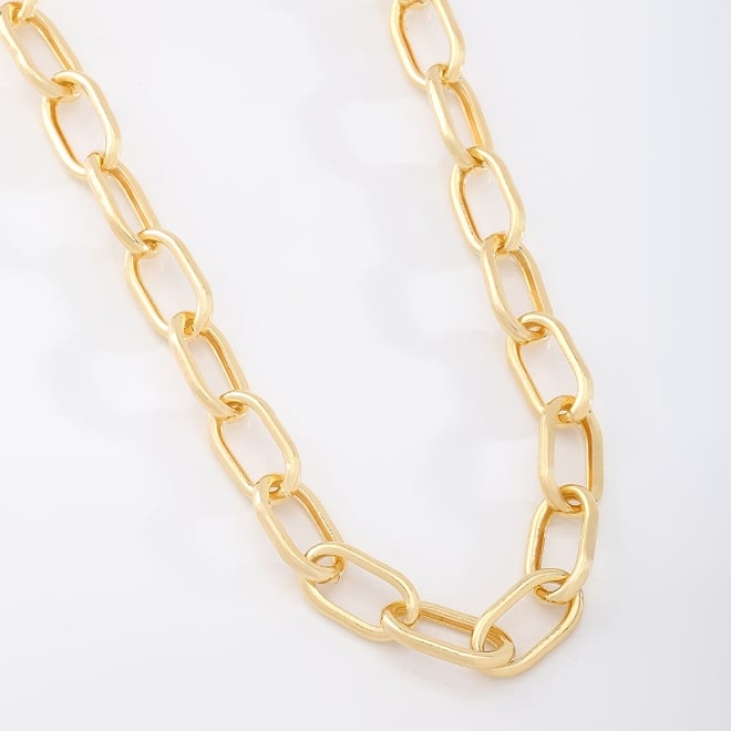 GR-00559 COLAR BANHADO A OURO 18K COM ELOS OVAIS GRANDES