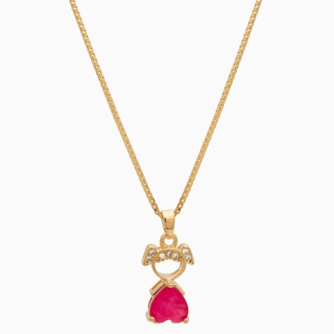 GR-00708 COLAR MENINA E CORAÇÃO COM PEDRA FUSION PREMIUM