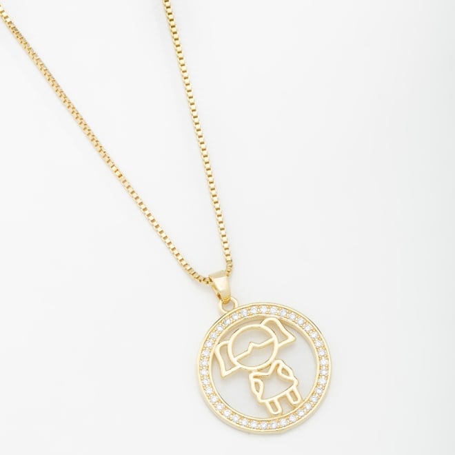 GR-00784 COLAR MANDALA MENINA LISA E COM MICRO ZIRCÔNIA