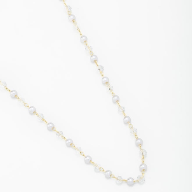 GR-00841 COLAR BANHADO A OURO 18K COM PÉROLAS INTERCALADAS EM CRISTAIS