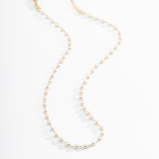 GR-00938 COLAR BANHADO A OURO 18K COM CORRENTE DELICADA E PÉROLAS