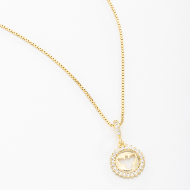 GR-00950 COLAR MEDALHA ESPÍRIO SANTO