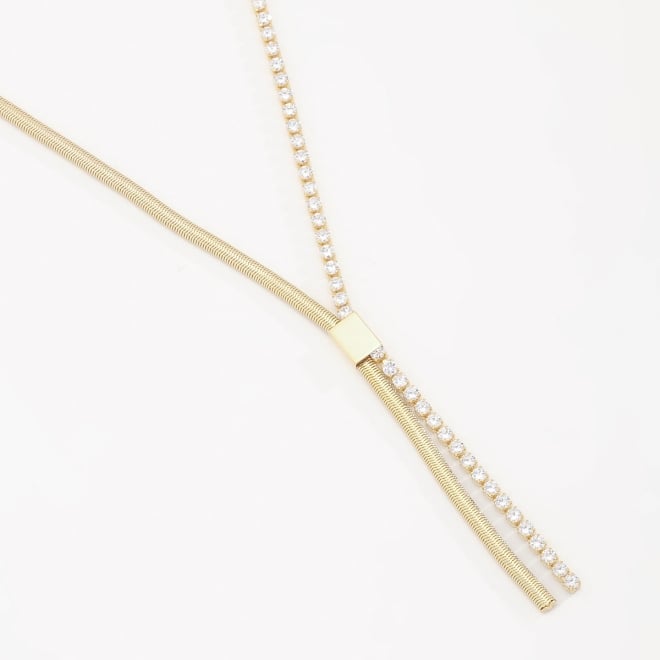 GR-01348 COLAR GRAVATINHA SNAKE E COM ZIRCONIAS