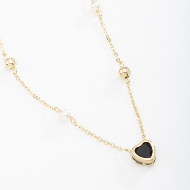 GR-01423 COLAR BANHADO A OURO 18K COM PINGENTE EM FORMATO DE CORAÇÃO