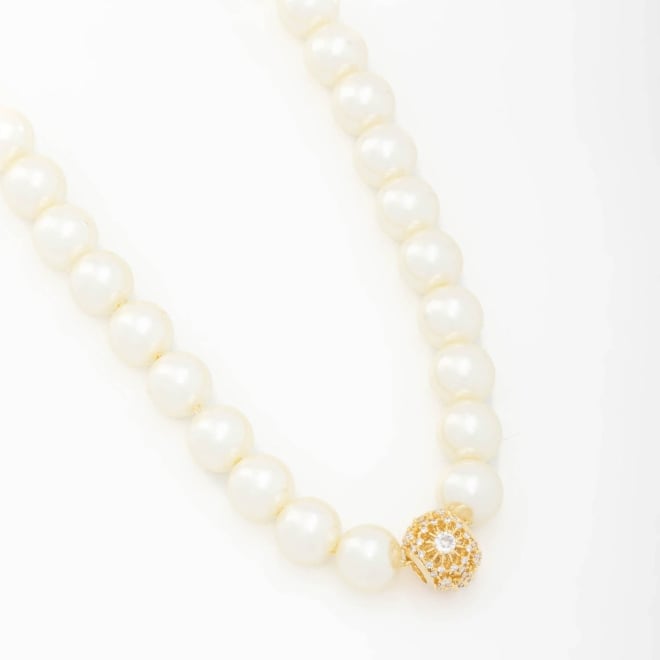 GR-01458 COLAR BANHADO A OURO 18K COM PÉROLAS E PINGENTE CENTRAL EM ZIRCÔNIAS