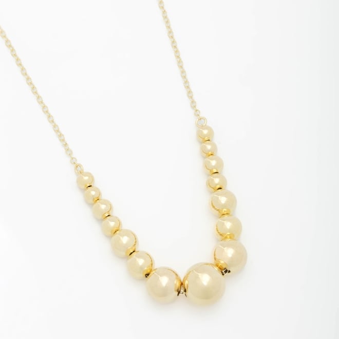 GR-01637 COLAR BANHADO A OURO 18K COM ESFERAS LISAS