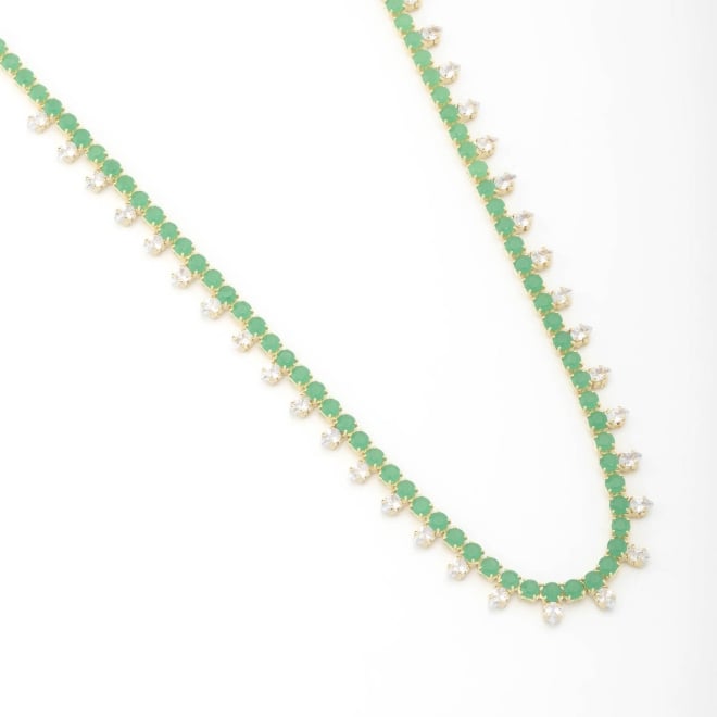 GR-01664 COLAR COM PEDRAS E DETALHES EM ZIRCÔNIAS