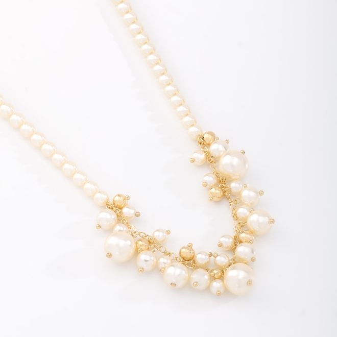 GR-02136 COLAR BANHADO A OURO 18K COM PÉROLAS DE VARIADOS TAMANHOS