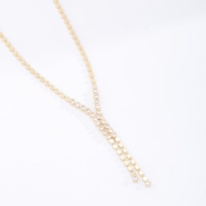 GR-02144 COLAR GRAVATINHA COM DETALHES EM ZIRCÔNIAS