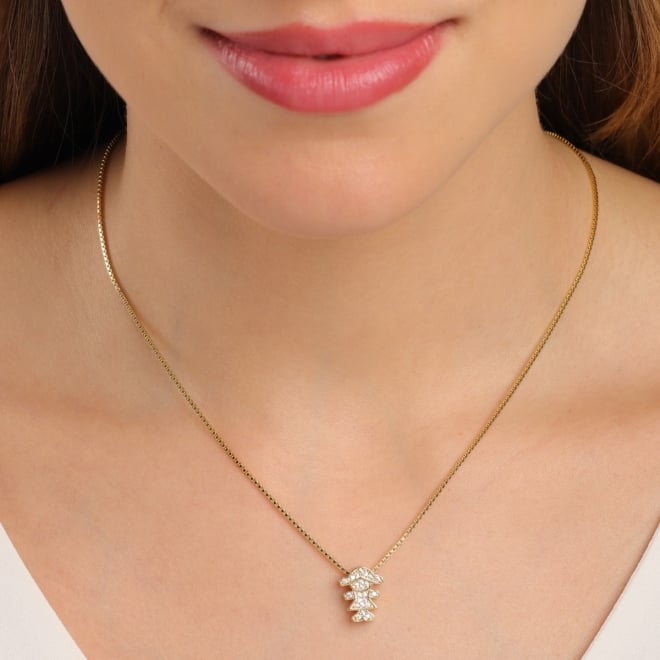 GR-02525 COLAR BANHADO A OURO 18K COM PINGENTE DE MENINA CRAVEJADO