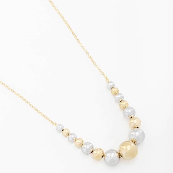 GRM-01637 COLAR BANHADO A OURO 18K COM MIX DE BANHO OURO 18K E R&Oacute;DIO E ESFERAS POLIDAS