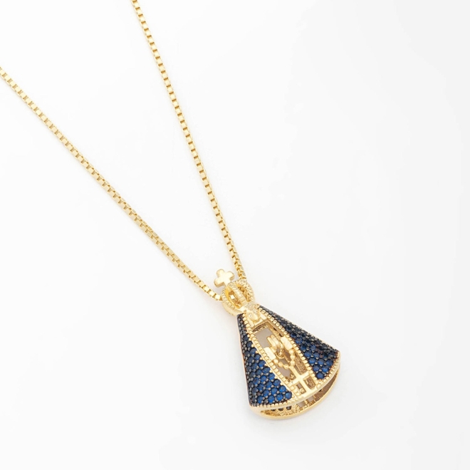 GRRN-01640 COLAR NOSSA SENHORA APARECIDA EM ZIRCÔNIAS