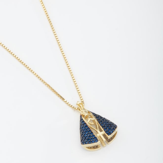 GRRN-01750 COLAR COM PINGENTE DE NOSSA SENHORA APARECIDA
