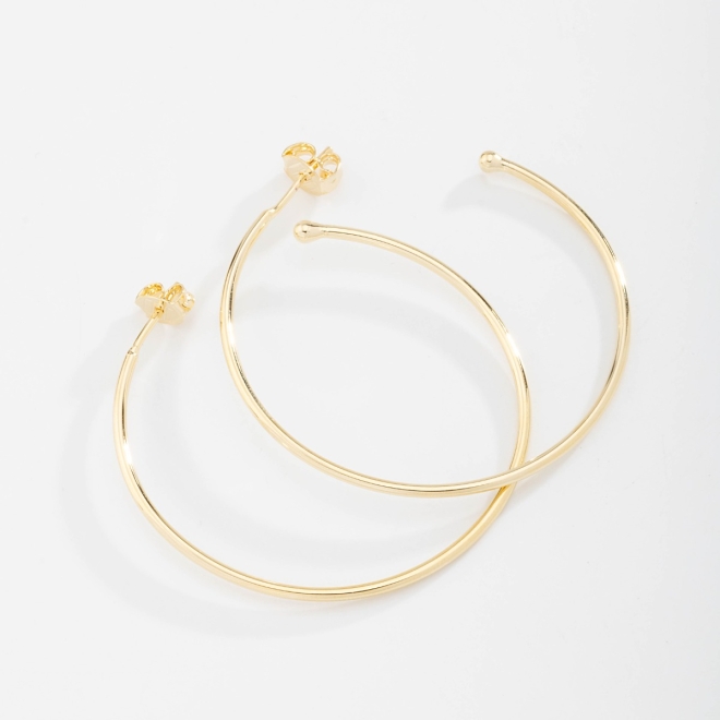 KAF-0007 KIT COM 5 PARES DE BRINCOS ARGOLA BANHADOS A OURO 18K COM DESIGN LISO