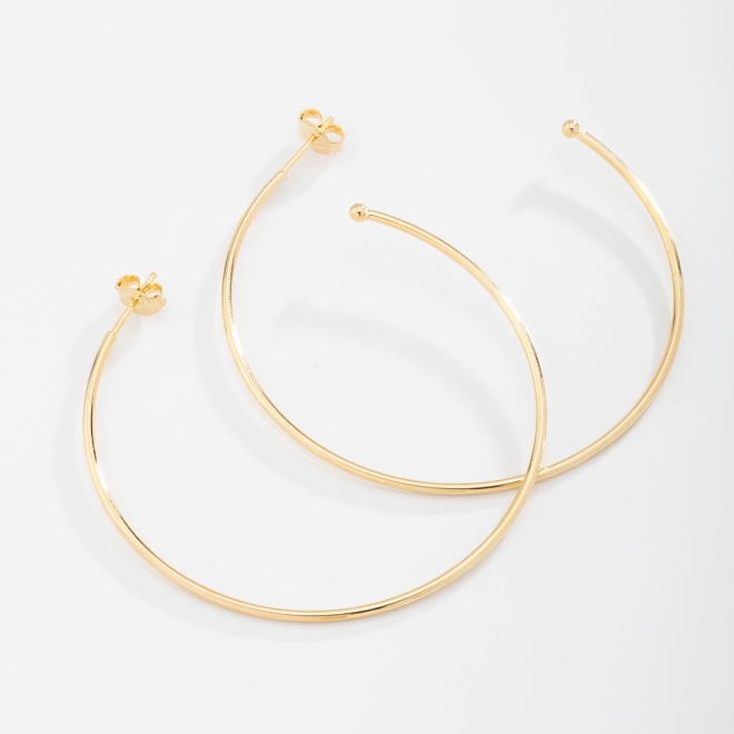 KAF-0008 KIT COM 5 PARES DE BRINCOS ARGOLA BANHADOS A OURO 18K COM DESIGN LISO