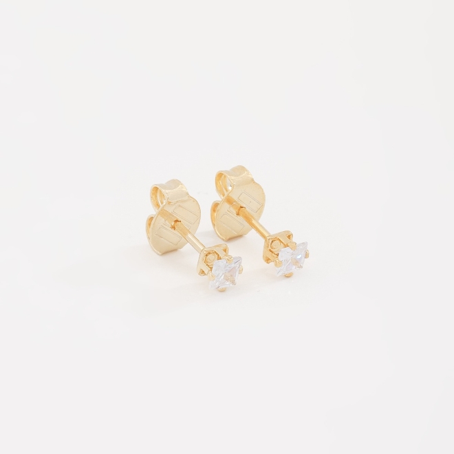 KBF-0030-KIT COM 10 BRINCOS DE ZIRCONIAS QUADRADAS PEQUENAS