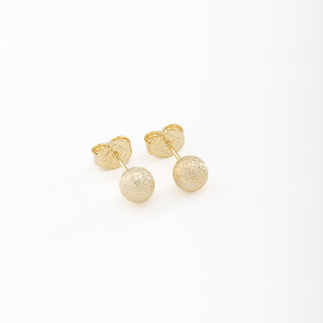 KBF-0080 KIT 10 PARES DE BRINCO BANHADO A OURO 18K EM FORMATO DE ESFERA COM ACABAMENTO TEXTURIZADO