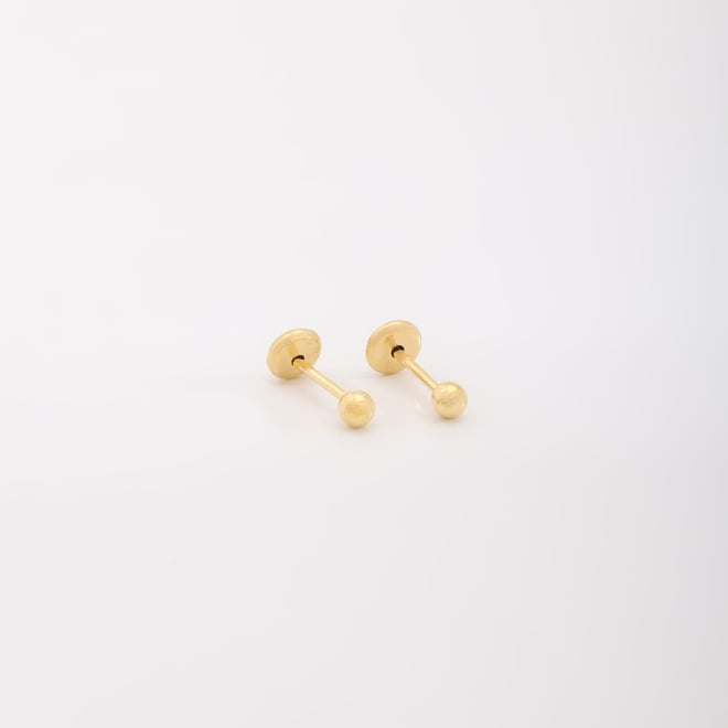 KBFI-0009 KIT COM 10 PARES DE BRINCOS INFANTIS COM DESIGN DE BOLINHA LISA E TARRACHA BABY