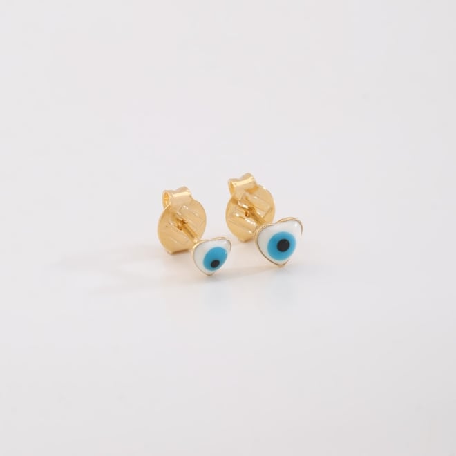 KDBF-0010 KIT COM 10 PARES DE BRINCOS DUPLOS BANHADOS A OURO 18K COM OLHO GREGO