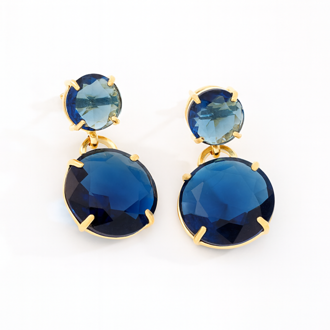 OUTB-10111 BRINCO BANHADO A OURO 18K EM FORMATO REDONDO
