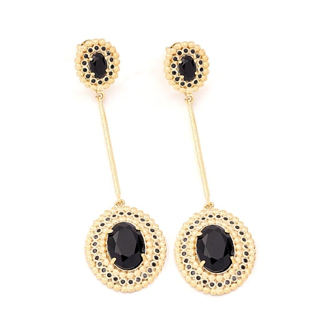 OUTB-13264 BRINCO BANHADO A OURO 18K COM DESIGN ALONGADO E PINGENTE OVAL LAPIDADO