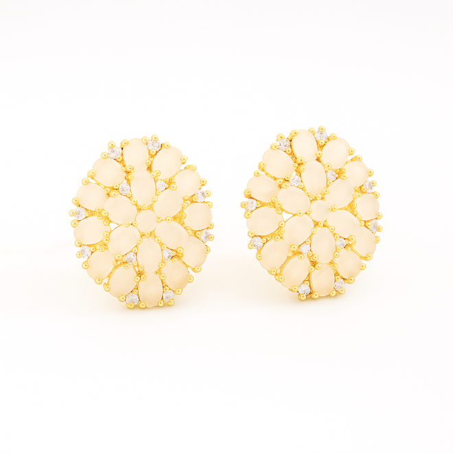 OUTB-13338 BRINCO BANHADO A OURO 18K COM DESIGN OVAL 
