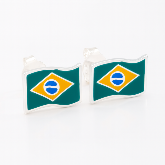 OUTBBP-00019 BRINCO BANHADO A RÓDIO BRANCO EM FORMATO DE BANDEIRA DO BRASIL