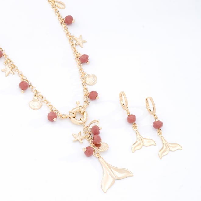 OUTCJ-1007 CONJUNTO BANHADO A OURO 18K COM PINGENTES