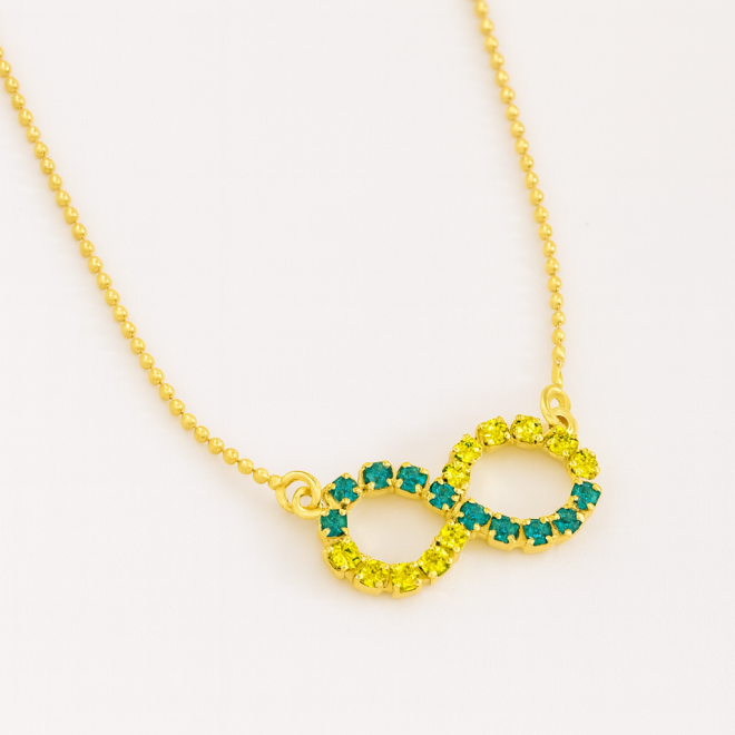 OUTGBB-00005 COLAR BANHADO A OURO 18K COM PINGENTE EM FORMATO DE INFINITO