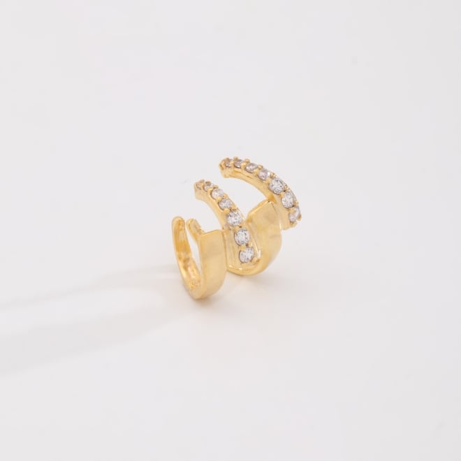 OUTPC-0246 PIERCING FAKE COM DUPLO DESIGN E DETALHES EM ZIRCÔNIAS