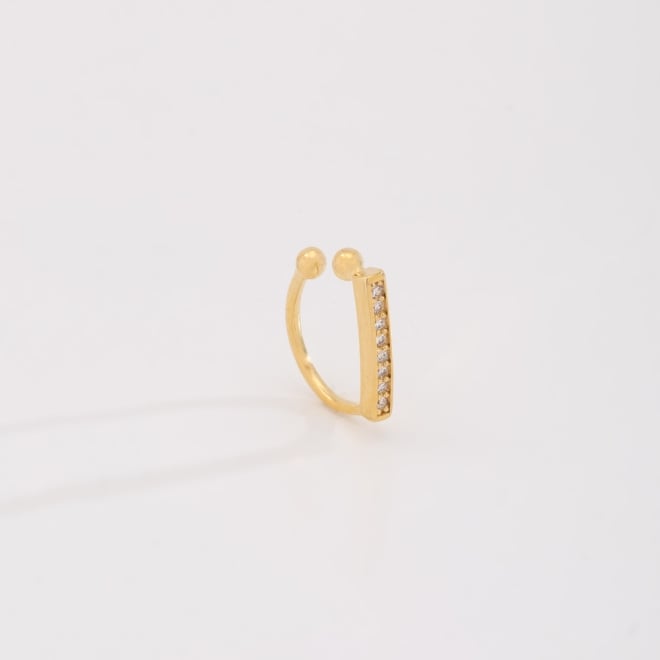 OUTPC-0300 PIERCING FAKE BANHADO A OURO 18K EM ZIRCÔNIAS